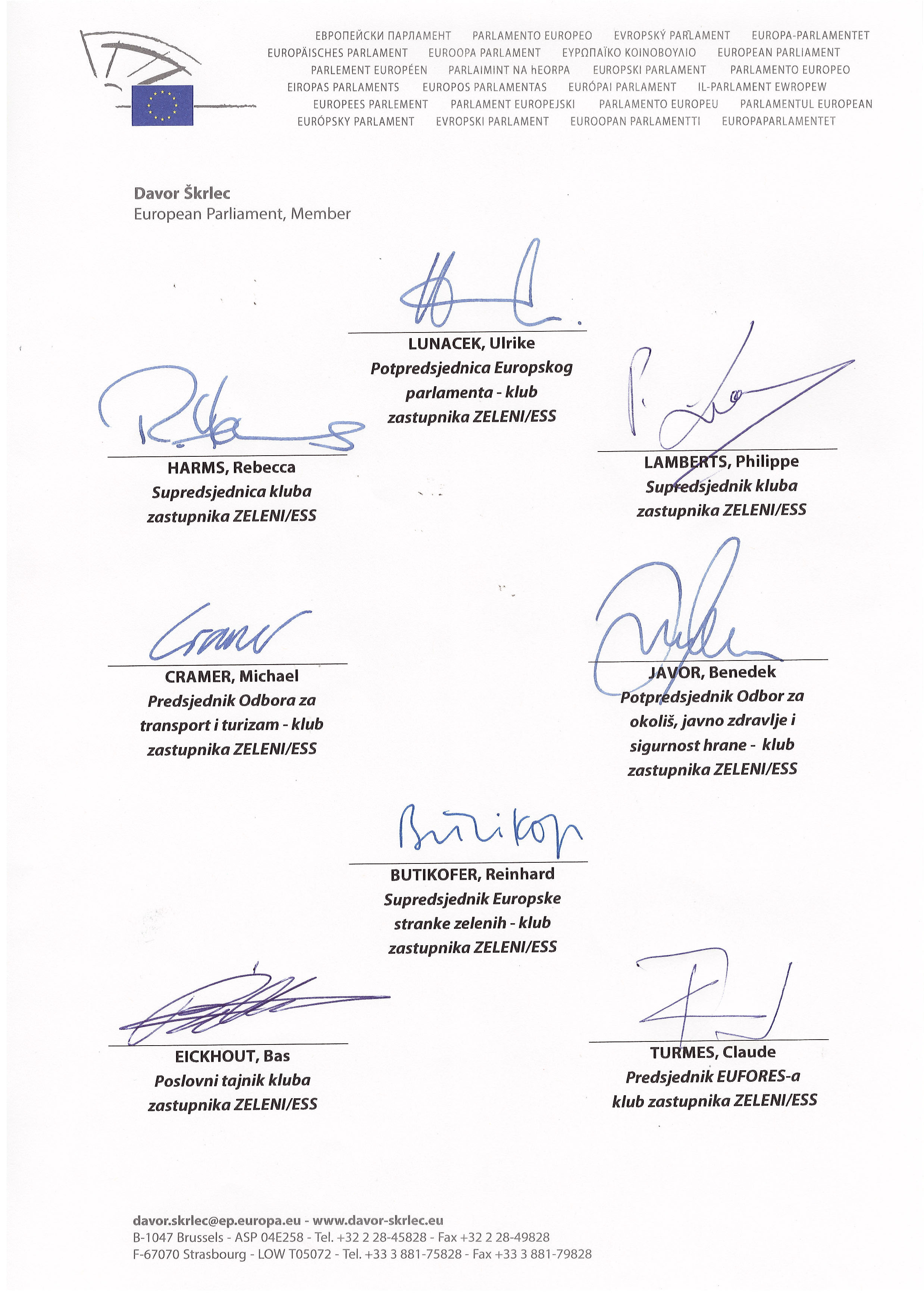 Otvoreno pismo Zelenih zastupnika u Europskom parlamentu Predsjedniku Josipoviću-2